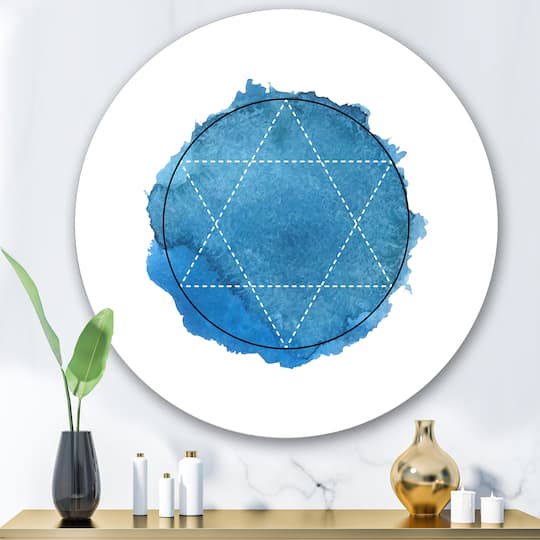 Designart - Symbol of Alchemy and Sacred Geometry III - Bohemian & Eclectic Metal Circle Wall Art